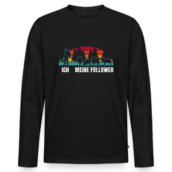 Ich Meine Follower Schafhirte Schäfer Hirte Schafe - Männer Premium Bio Langarmshirt - Schwarz - Vorne - Nico (187cm)