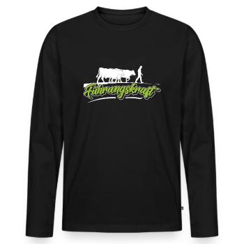 Landwirt Bauer Viehzüchter Milchbauer Geschenkidee - Männer Premium Bio Langarmshirt - Schwarz - Vorne - Nico (187cm)