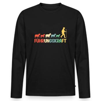 Führungskraft Schafe Hirte Geschenkidee Lustig - Männer Premium Bio Langarmshirt - Schwarz - Vorne - Nico (187cm)