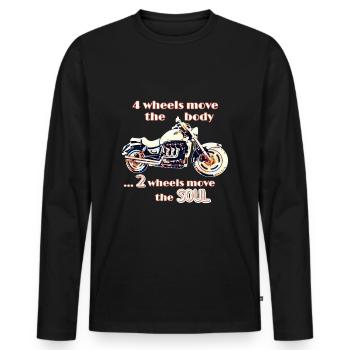 Motorcycle Rocket 3 Roadster Soul - Men's Premium Organic Long Sleeve Shirt - black - Front - Nico (187cm)