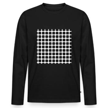 Hermann grid perception illusion optics gift - Men's Premium Organic Long Sleeve Shirt - black - Front - Nico (187cm)