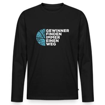 Gewinner finden immer einen Weg - Männer Premium Bio Langarmshirt - Schwarz - Vorne - Nico (187cm)