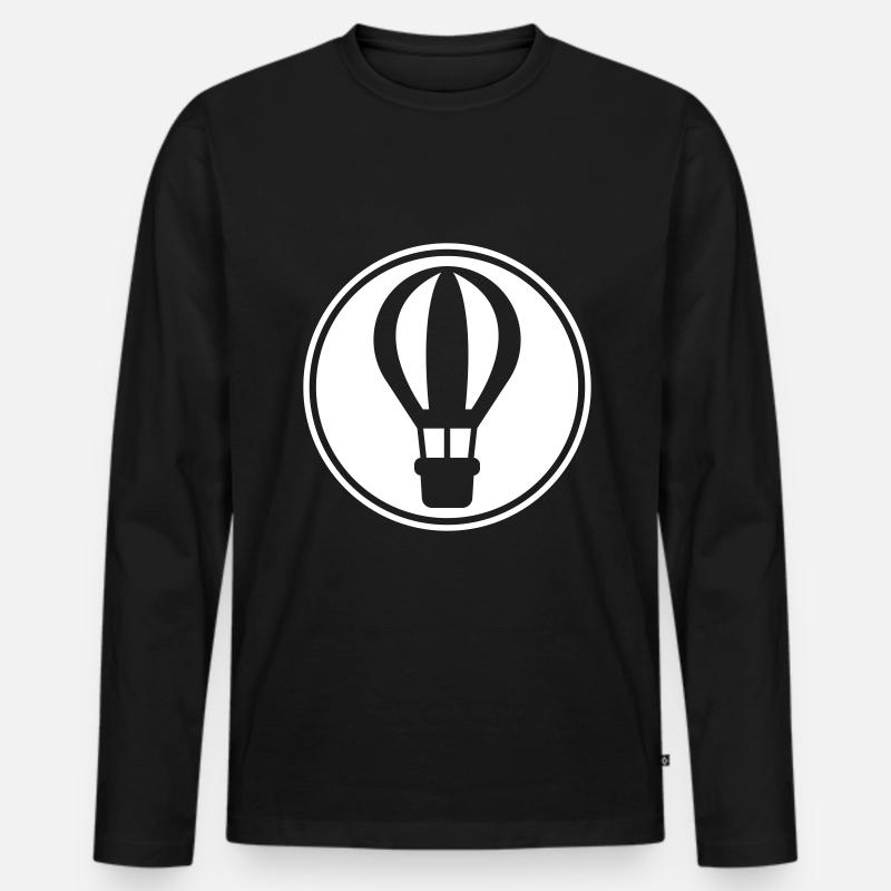 Icona della mongolfiera - Maglia a manica lunga ecologica premium da uomo - nero