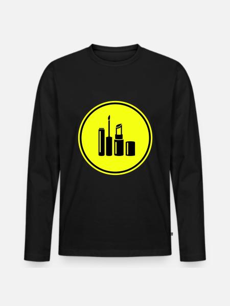 Make Up Cosmetics Icon - Men's Premium Organic Long Sleeve Shirt - black