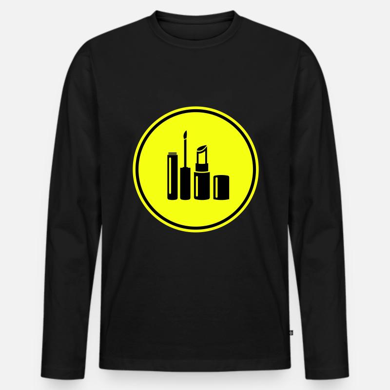 Make Up Kosmetik Icon - Männer Premium Bio Langarmshirt - Schwarz
