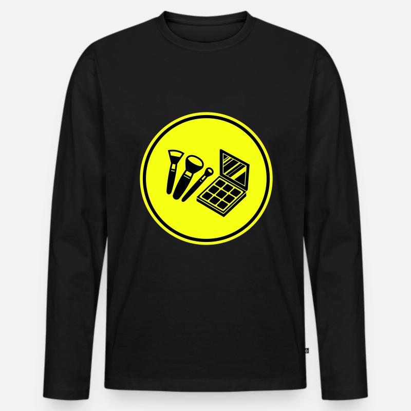 Make Up Kosmetik Icon - Männer Premium Bio Langarmshirt - Schwarz