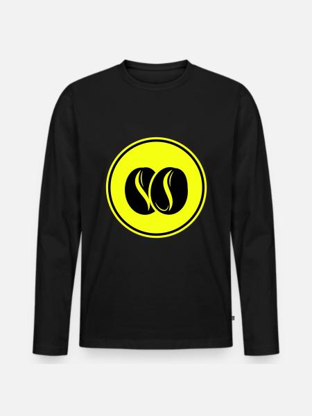 Coffee bean symbol - Men's Premium Organic Long Sleeve Shirt - black