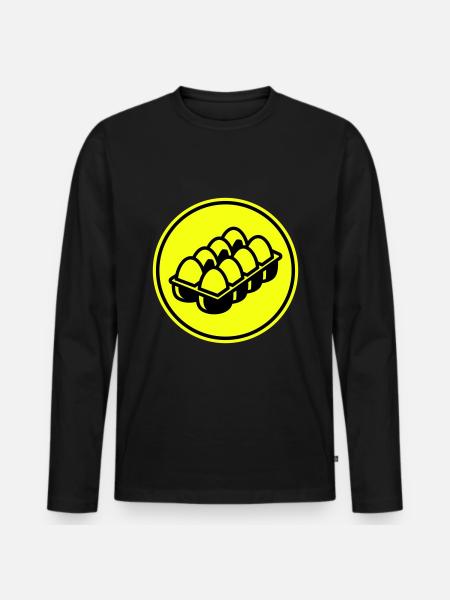Eier symbol - Männer Premium Bio Langarmshirt - Schwarz