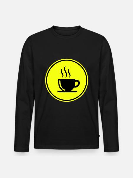 Kaffeetasse - Männer Premium Bio Langarmshirt - Schwarz