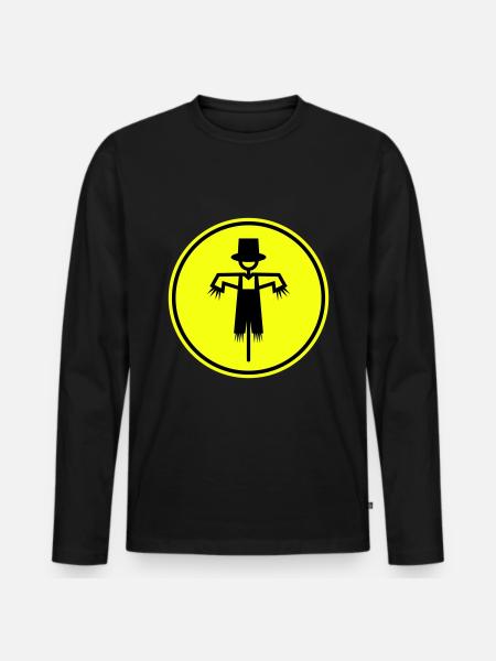 Vogelscheuche - Männer Premium Bio Langarmshirt - Schwarz