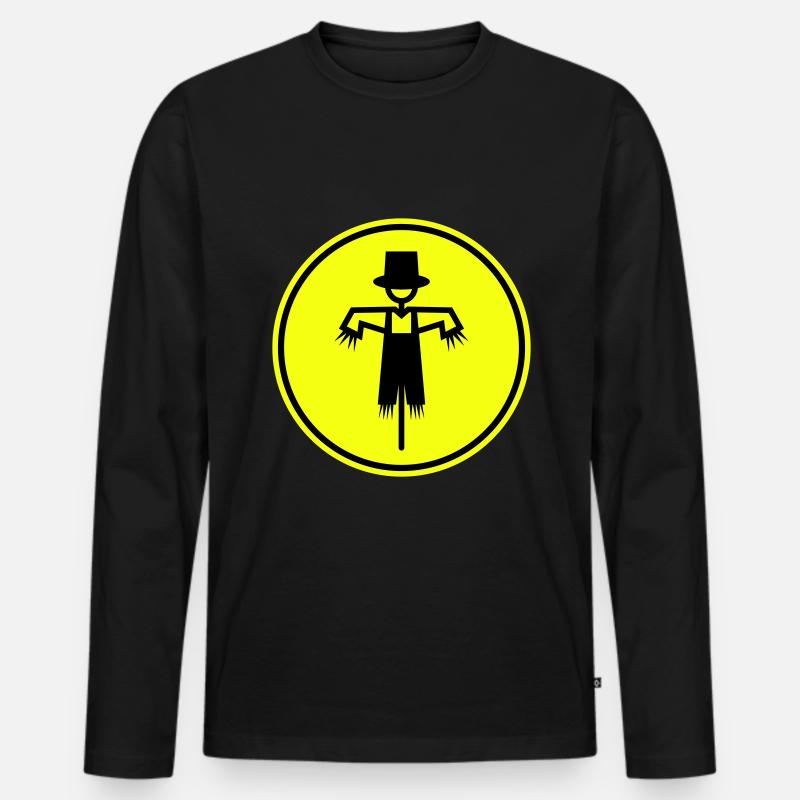 Vogelscheuche - Männer Premium Bio Langarmshirt - Schwarz