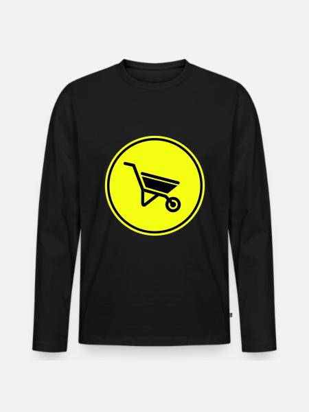Wheelbarrow symbol - Men's Premium Organic Long Sleeve Shirt - black