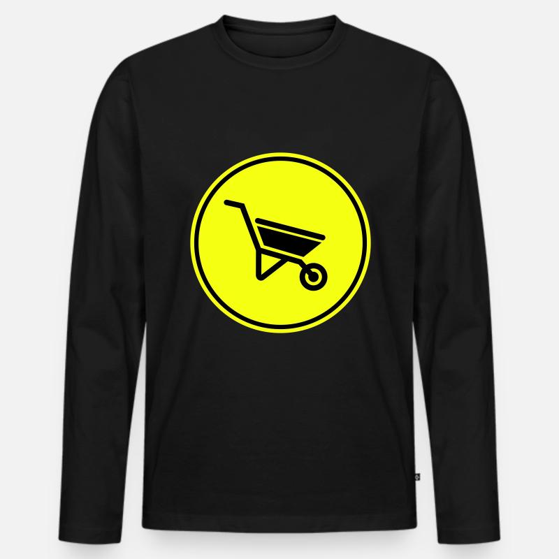 Schubkarre Symbol - Männer Premium Bio Langarmshirt - Schwarz