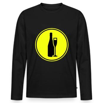 Red wine symbol - Men's Premium Organic Long Sleeve Shirt - black - Front - Nico (187cm)