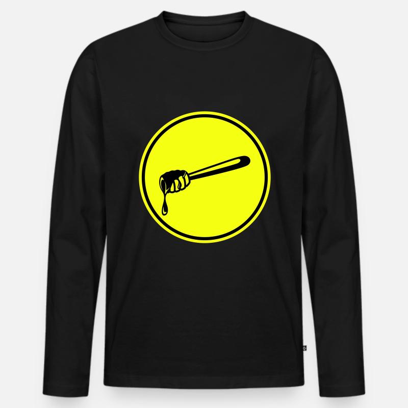 Stockmeißel Symbol imker - Männer Premium Bio Langarmshirt - Schwarz