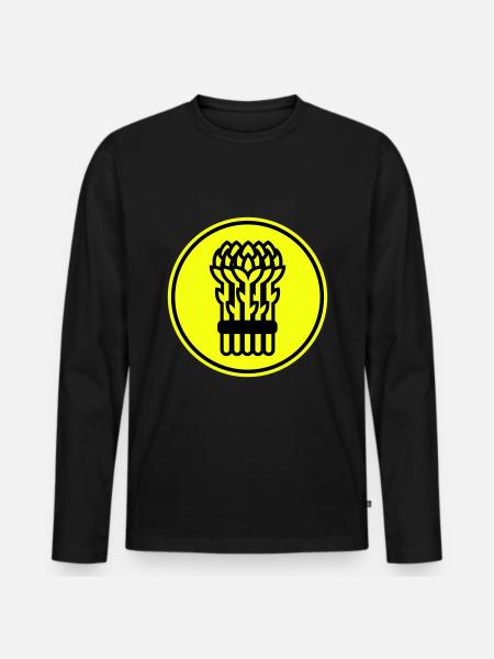 Asparagus icon circle - Men's Premium Organic Long Sleeve Shirt - black