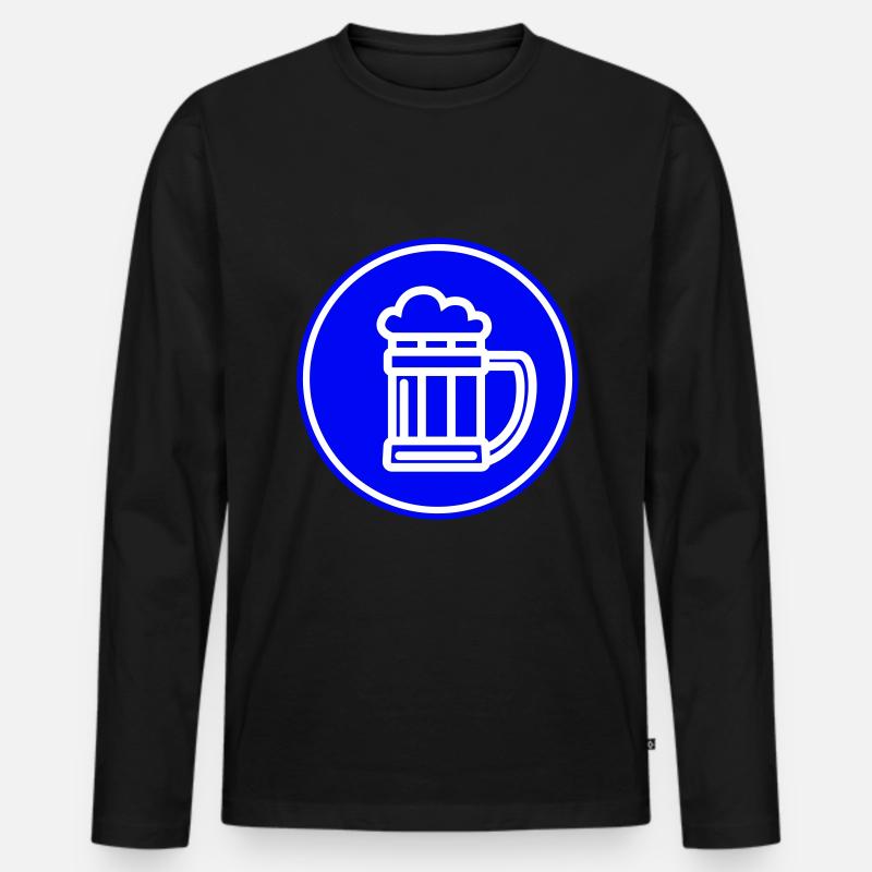 Bier Icon Symbol - Männer Premium Bio Langarmshirt - Schwarz
