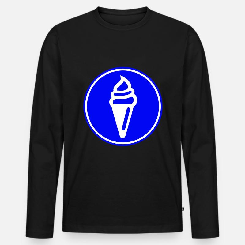 Eis Icon Symbol - Männer Premium Bio Langarmshirt - Schwarz