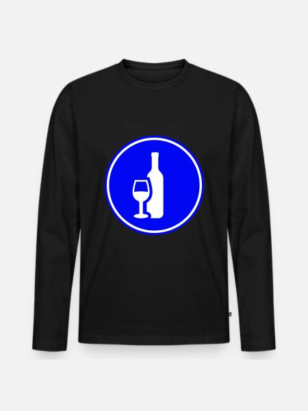 Wein Icon - Männer Premium Bio Langarmshirt - Schwarz