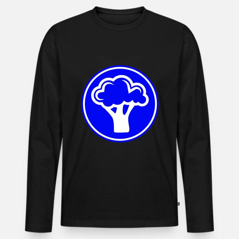 Brokkoli Gemüse - Männer Premium Bio Langarmshirt - Schwarz