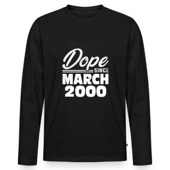 23ème anniversaire Mars millésime 2000 - T-shirt manches longues Premium bio Homme - noir - Devant - Nico (187cm)