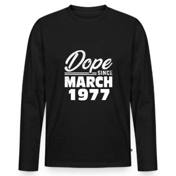 46ème anniversaire Mars Millésime 1977 Millésime - T-shirt manches longues Premium bio Homme - noir - Devant - Nico (187cm)