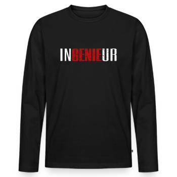 Ingenieur Maschienenbau Physik Geschenkidee Mathe - Männer Premium Bio Langarmshirt - Schwarz - Vorne - Nico (187cm)