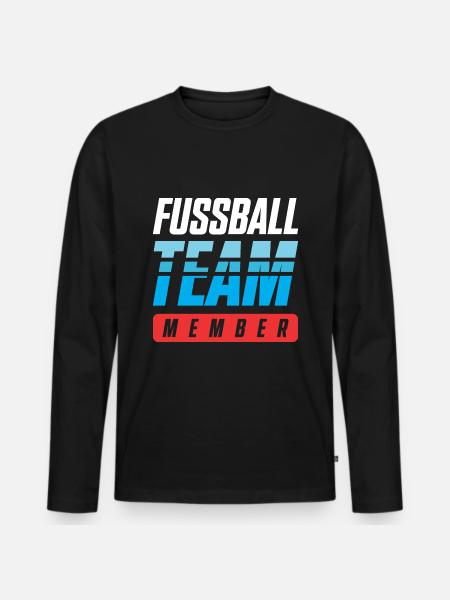Fussball Team - Männer Premium Bio Langarmshirt - Schwarz