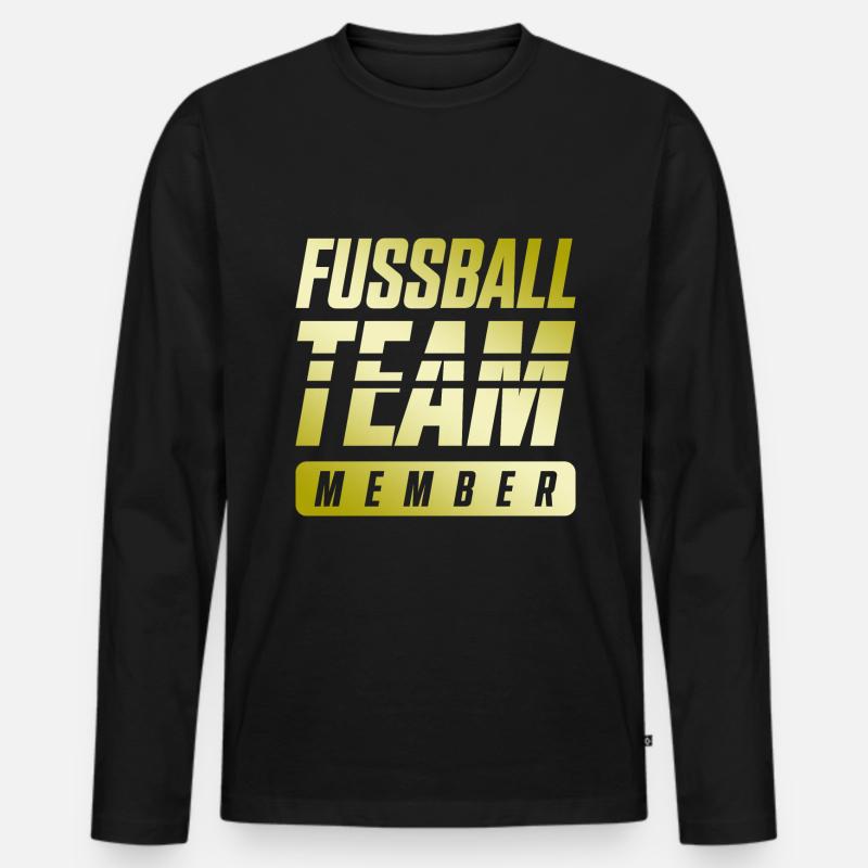 Fussball Team - Männer Premium Bio Langarmshirt - Schwarz
