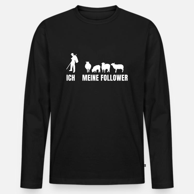 Ich Meine Follower Schafhirte Schäfer Hirte - Männer Premium Bio Langarmshirt - Schwarz