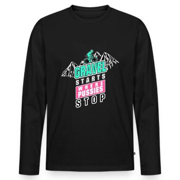 Gravel Pussy - Männer Premium Bio Langarmshirt - Schwarz - Vorne - Nico (187cm)