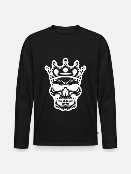 King Skull - Men's Premium Organic Long Sleeve Shirt - black