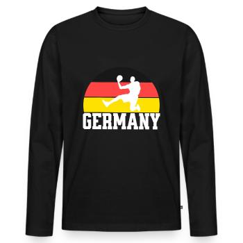 Basketball Shirt Basketball Player Germany - Men's Premium Organic Long Sleeve Shirt - black - Front - Nico (187cm)