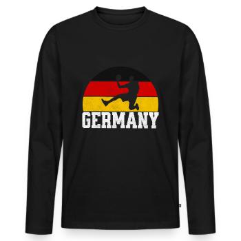Basketball Shirt Basketball Player Germany - Men's Premium Organic Long Sleeve Shirt - black - Front - Nico (187cm)