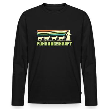 Führungskraft Schafe Hirte Geschenkidee Humor - Männer Premium Bio Langarmshirt - Schwarz - Vorne - Nico (187cm)
