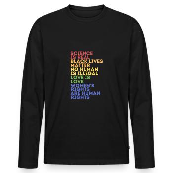 LGBT Menschenrechte - Männer Premium Bio Langarmshirt - Schwarz - Vorne - Nico (187cm)