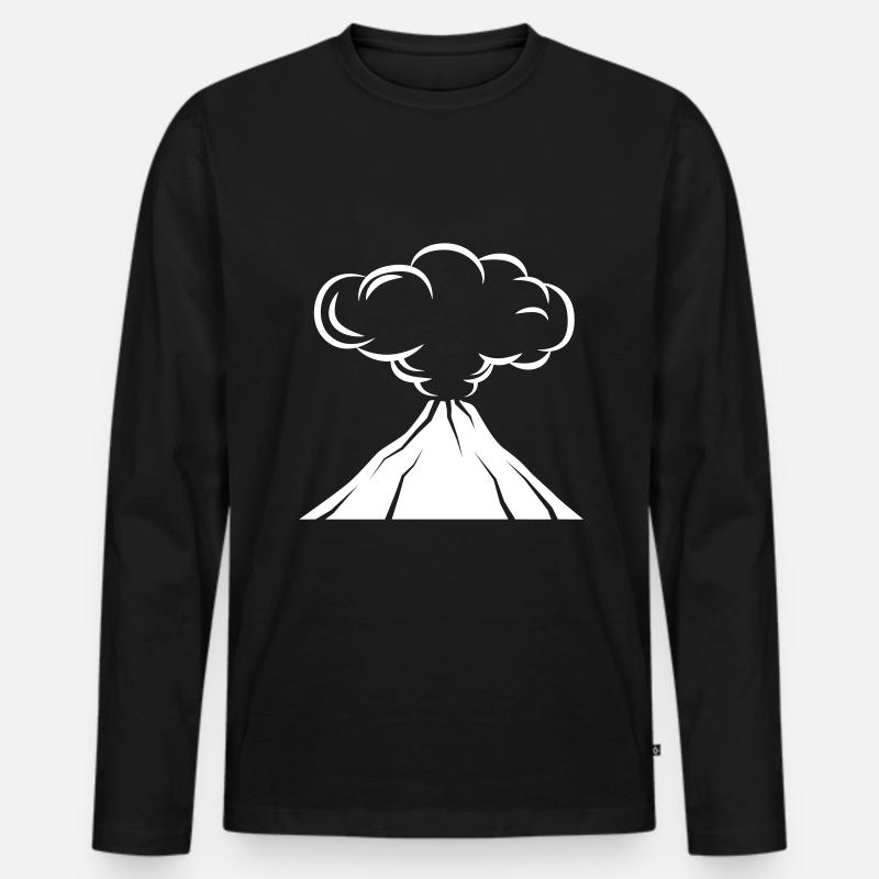 Vulkan icon symbol - Männer Premium Bio Langarmshirt - Schwarz