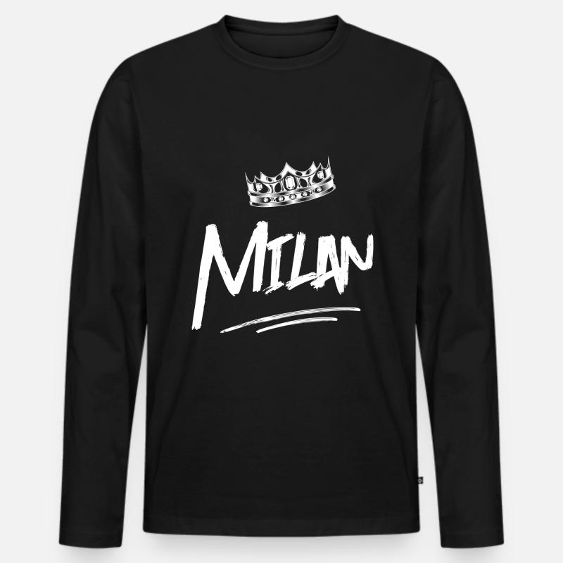Milan - Männer Premium Bio Langarmshirt - Schwarz