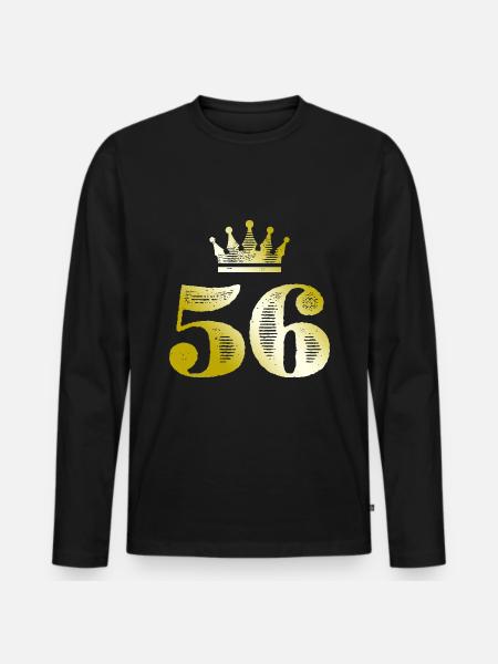 56 Number Crown Gold - Men's Premium Organic Long Sleeve Shirt - black