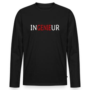 Ingenieur Genie Mathematik Physik Geschenkidee - Männer Premium Bio Langarmshirt - Schwarz - Vorne - Nico (187cm)