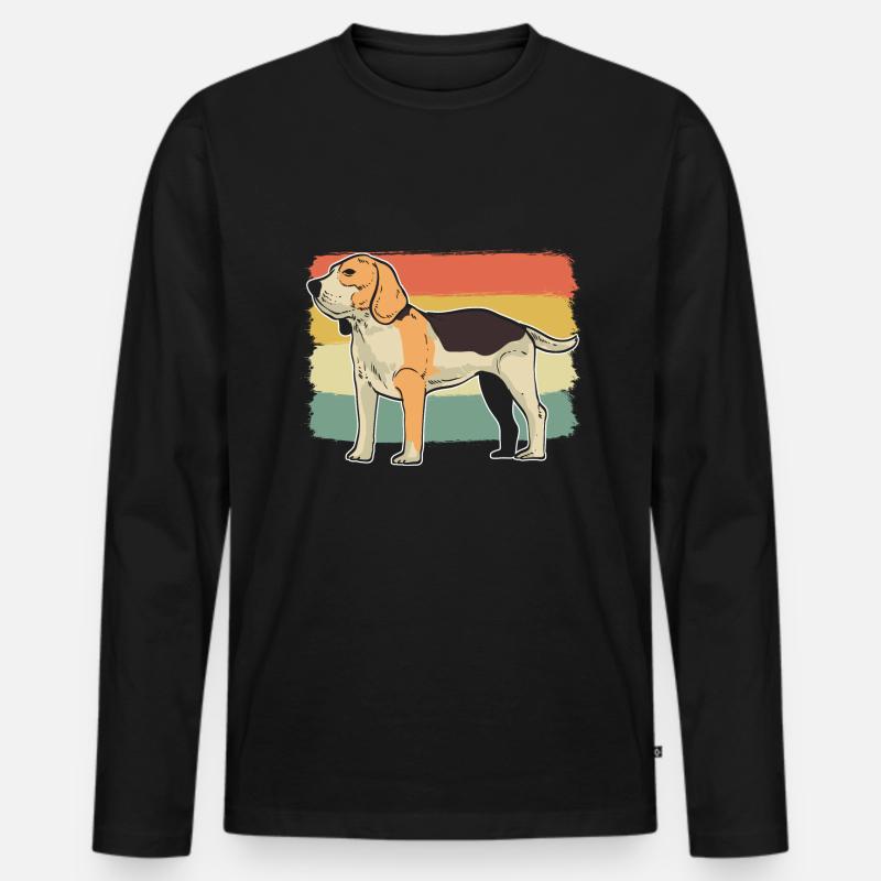 Netter Beagle Hundehalter - Männer Premium Bio Langarmshirt - Schwarz