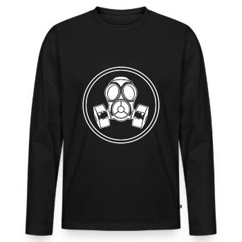 Gasmaske Symbol - Männer Premium Bio Langarmshirt - Schwarz - Vorne - Nico (187cm)