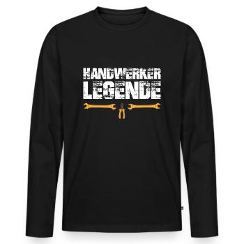 Handwerker Legende - Männer Premium Bio Langarmshirt - Schwarz - Vorne - Nico (187cm)
