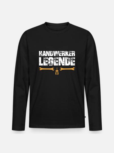 Handwerker Legende - Männer Premium Bio Langarmshirt - Schwarz