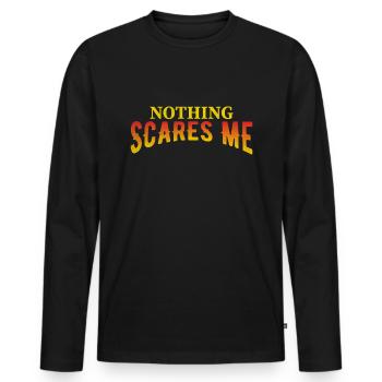 Nothing Scares Me - Halloween - Männer Premium Bio Langarmshirt - Schwarz - Vorne - Nico (187cm)