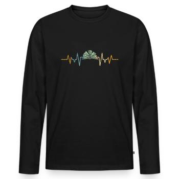 Bücherwurm Herzschlag Leseratte Bücher - Männer Premium Bio Langarmshirt - Schwarz - Vorne - Nico (187cm)