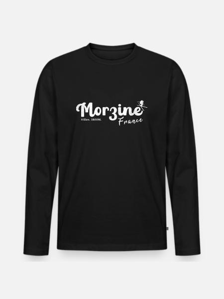 Morzine France mountain - Men's Premium Organic Long Sleeve Shirt - black