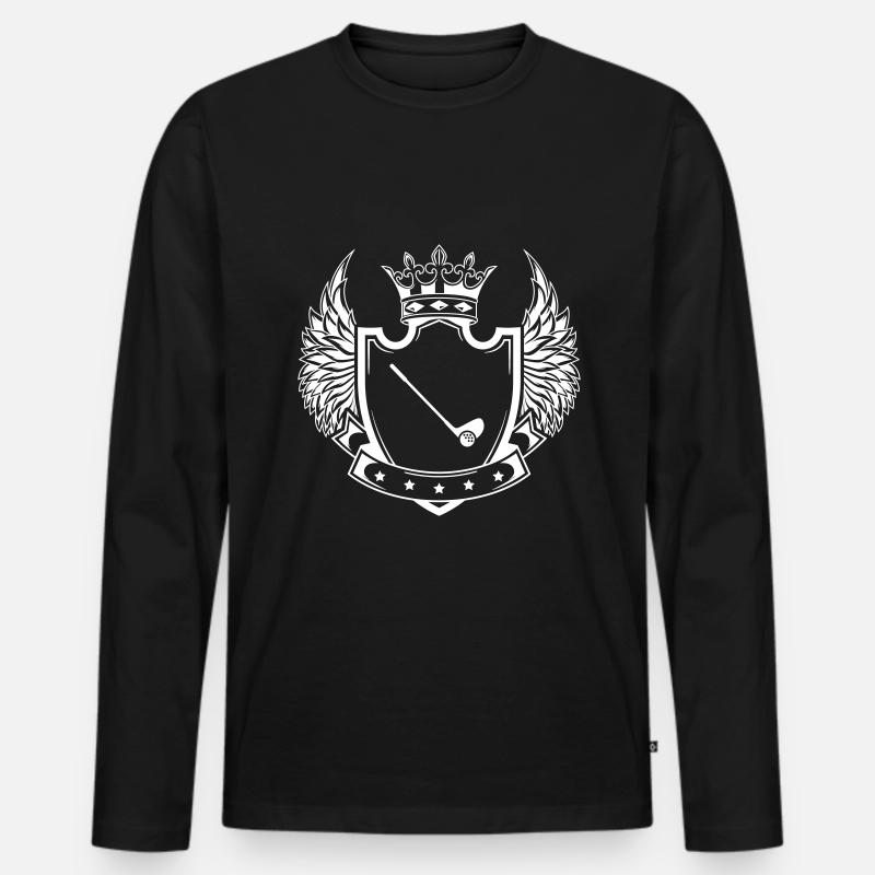 Golf Wappen - Männer Premium Bio Langarmshirt - Schwarz