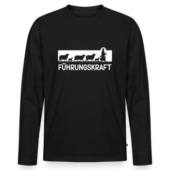 Führungskraft Schafe Hirte Geschenkidee Lustig - Männer Premium Bio Langarmshirt - Schwarz - Vorne - Nico (187cm)