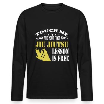 Jiu Jitsu - T-shirt manches longues Premium bio Homme - noir - Devant - Nico (187cm)